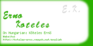 erno koteles business card